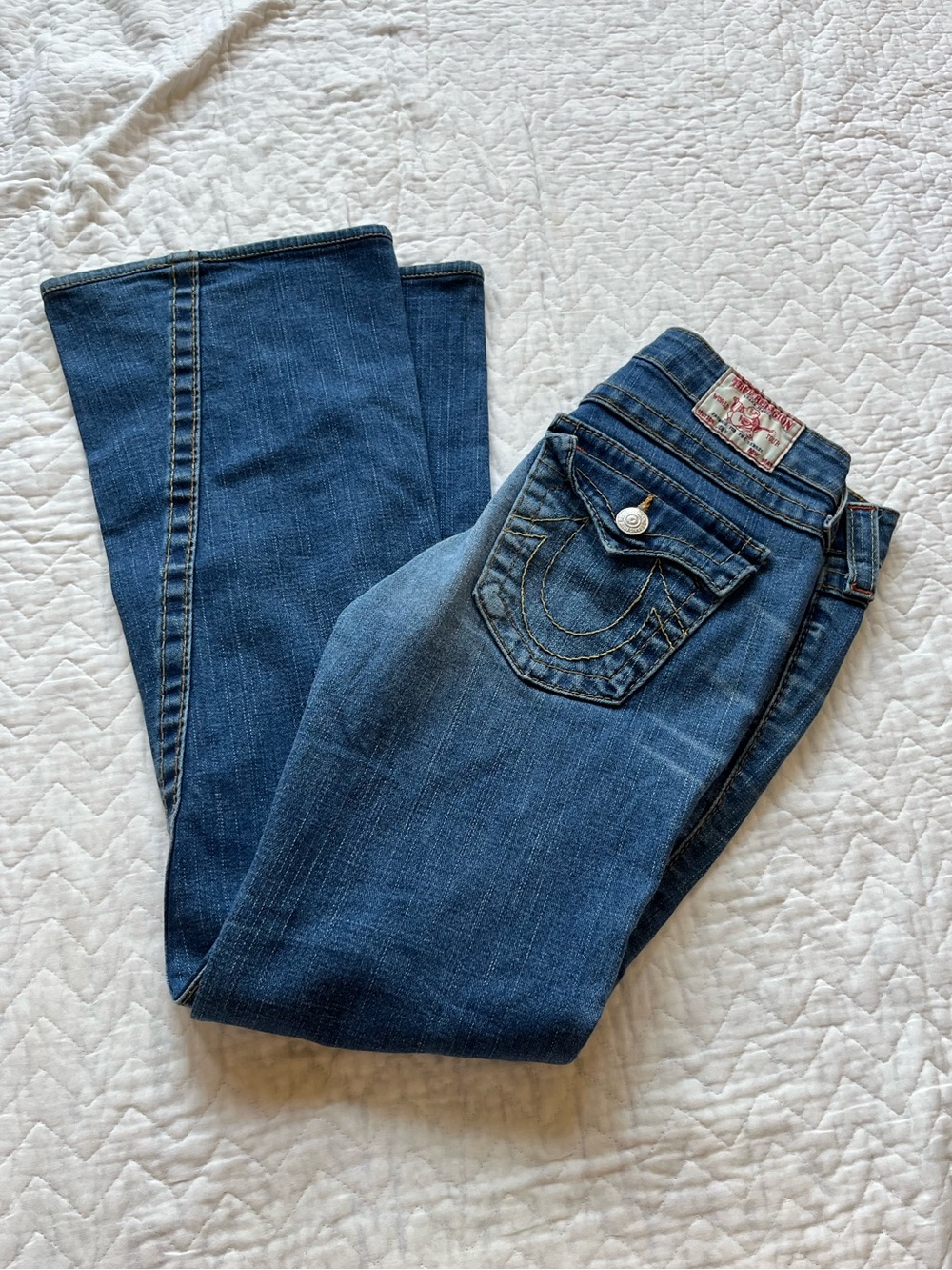 TRUE RELIGION low-rise flared jeans
